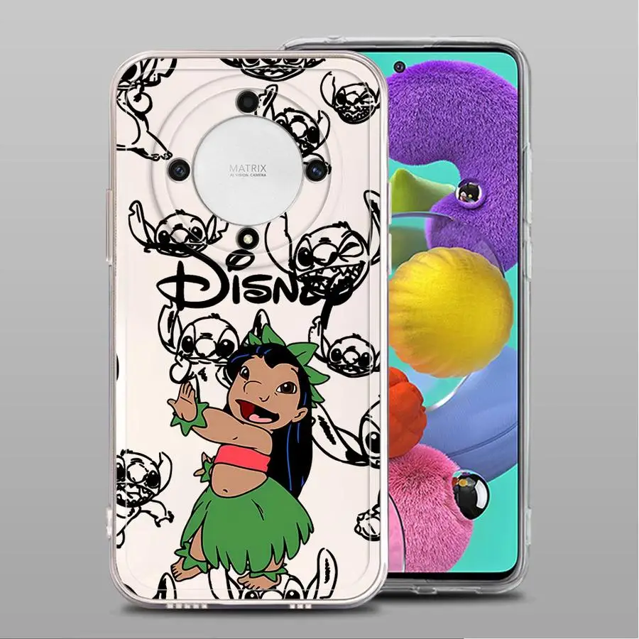 เคสฝาครอบใสสำหรับเกียรติยศ X9b X8b X9a X8 X7b 90 Lite X8a การ์ตูนดิสนีย์สติทช์