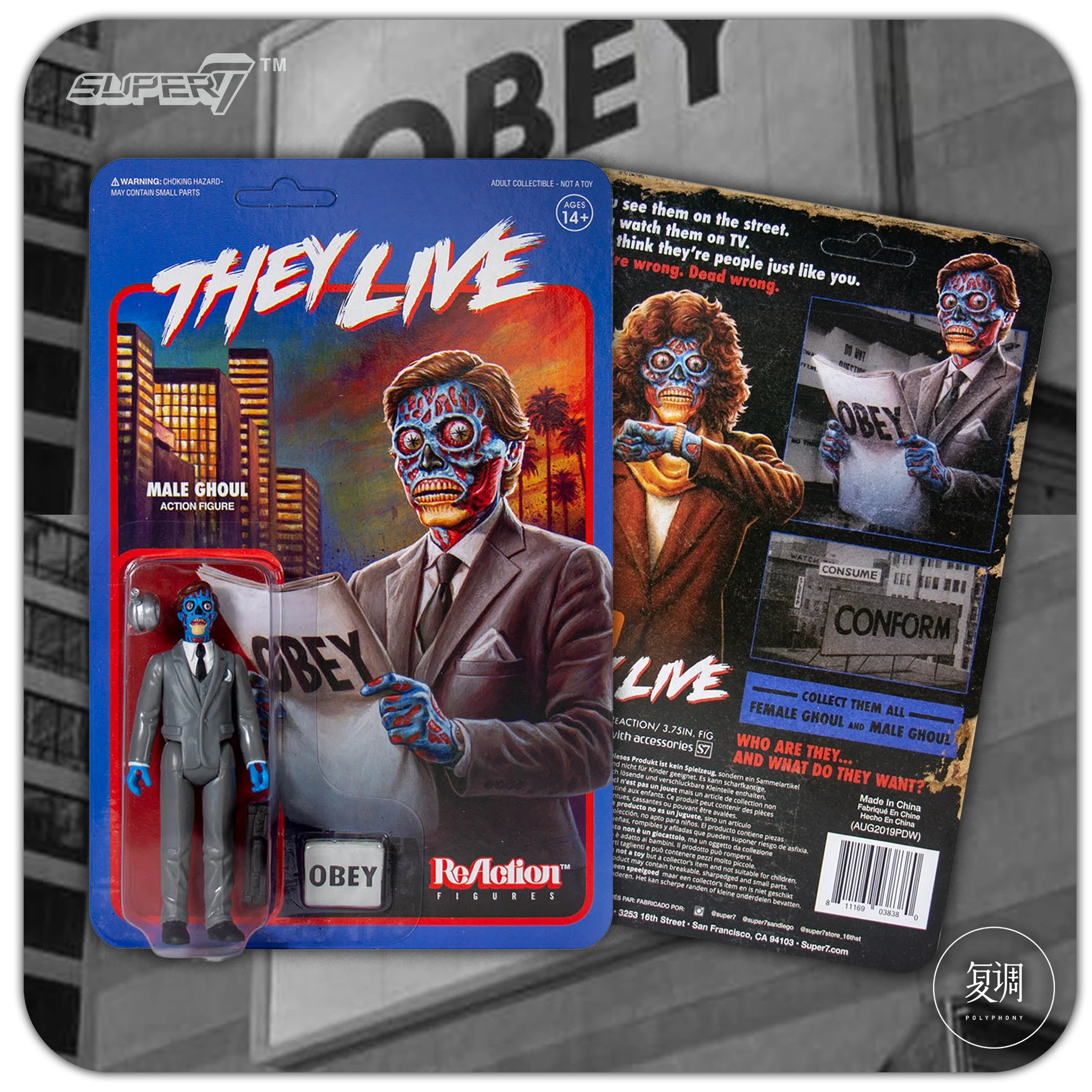 In Stock Super7 They Live ReAction Figure Movie Horror Ghoul Toy Collection Gift Doll Halloween Birthday