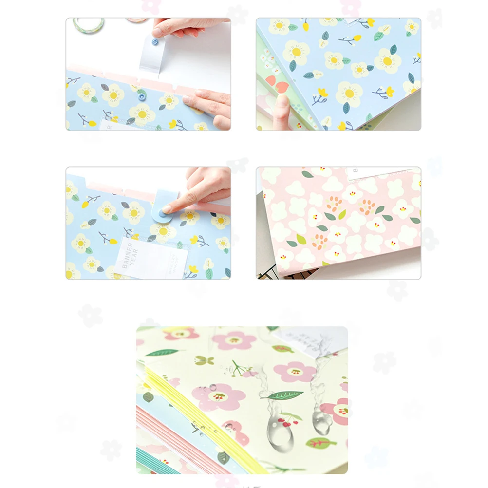 

Organizers Floral Folder Various Expandable Document Office File with Snap Closure Folders