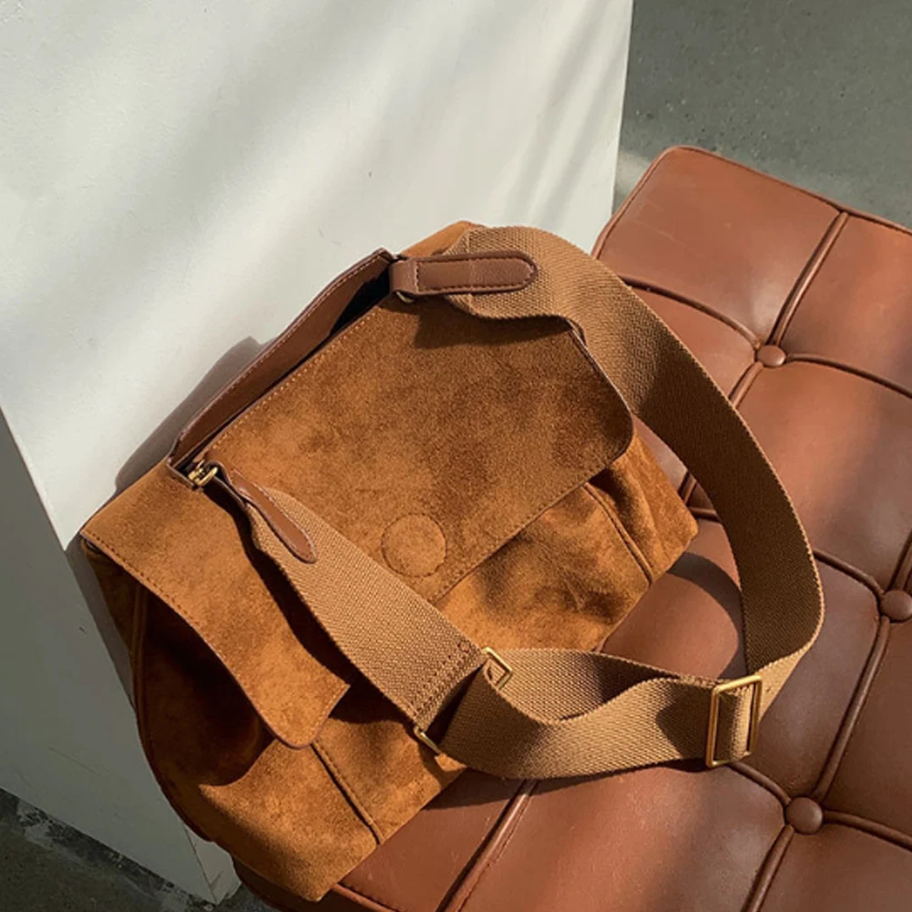 

Women Vintage Crossbody Bag Large Capacity Daily Shoulder Purse Solid Color Casual Crossbody Bag Ladies Commute Bag