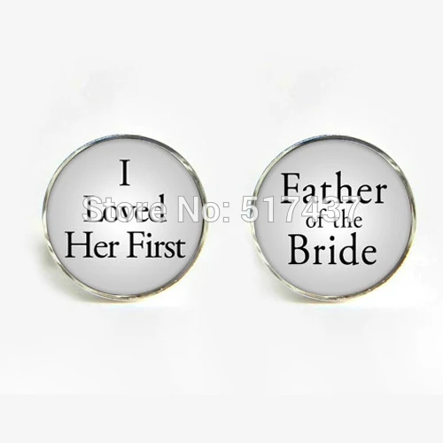 

J-140 wholesale Quote Cuff Link I Loved Her First & Father of the Bride Cuff Links Cufflinks Wedding