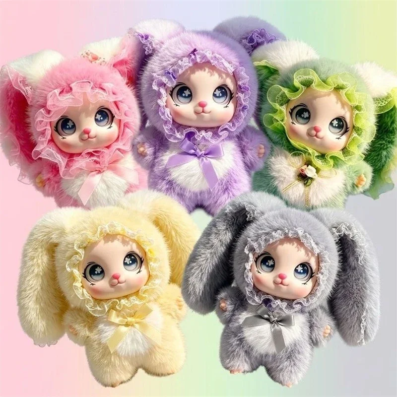 Sweet Lolita Bunny Plush Doll With Lace Bonnet Cute Rabbit Stuffed Animal Collectible For Lolita Enthusiasts Home Display Gift