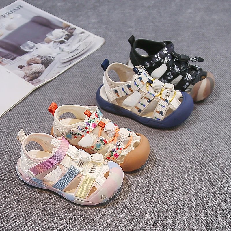 

Mumoresip Girls Casual Sandals Toes Capped Soft Sole Children Sports Sandals Soft Bottom 2026 Summer New Kids Fashion Shoes
