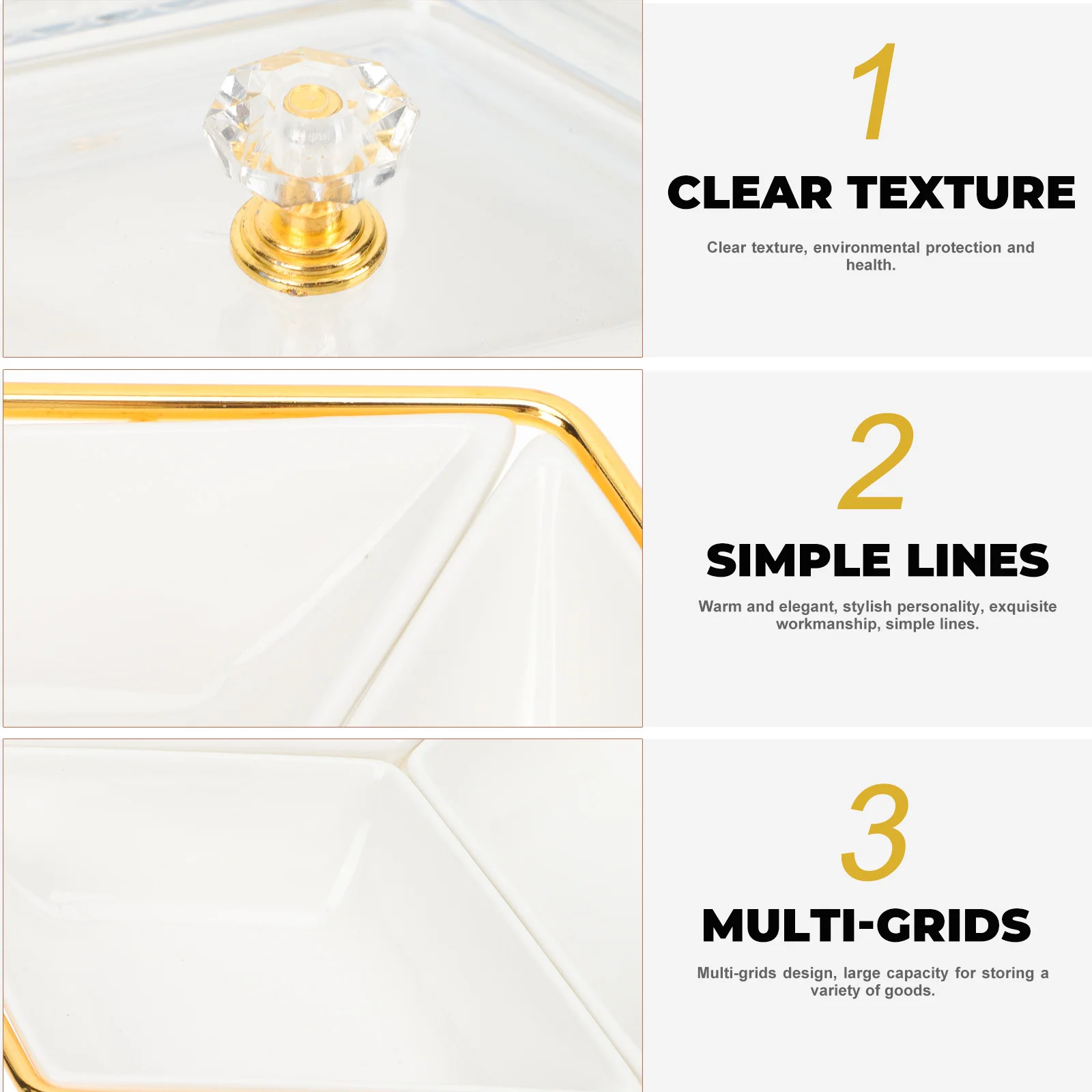 

1Set Rhombus Divided Fruit Plate Layout High Capacity Snack Dessert Tray Home Office Restaurant Hotel Use Snacks