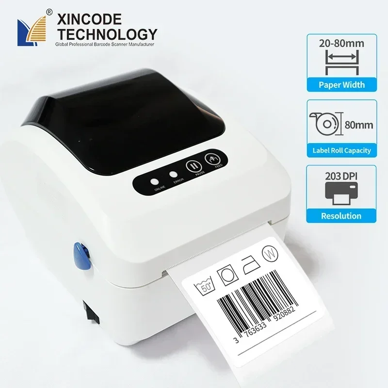 

In stock Xincode Desktop 80mm Price Barcode Label Thermal Printer POS USB Blue Tooth Sticker Thermal Printer