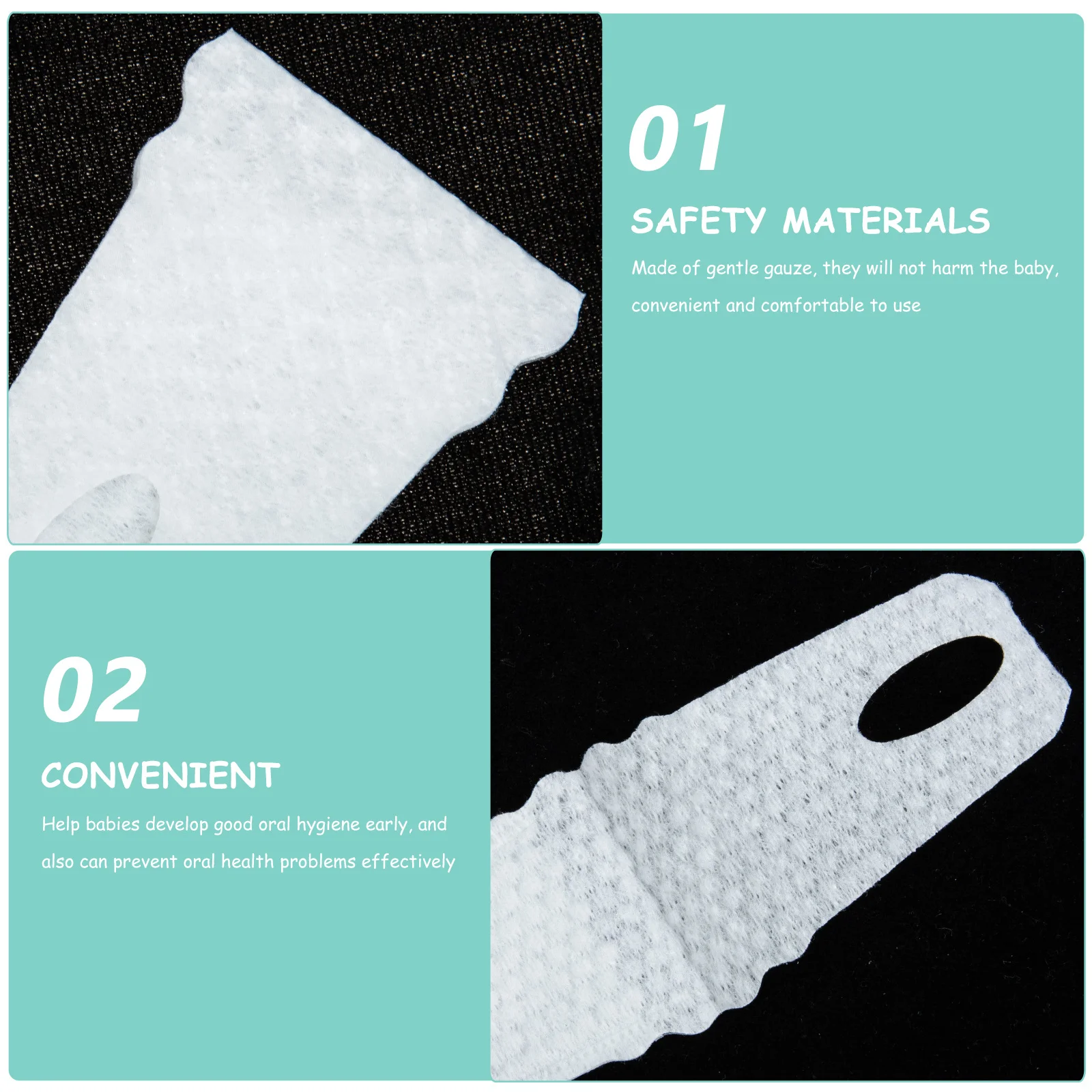 

30Pcs Infant Finger Toothbrush Baby Mouth Cleaner Tongue Cleaner Soft Gauze Tooth Wipes Oral Care Baby Tooth Wipes