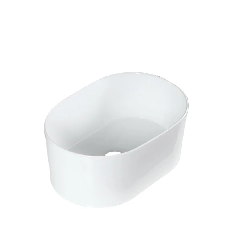 

Керамическая раковина для мытья рук с защитой от брызг на поднятой сцене, овальная раковина для стирки на балконе, глубокая раковина с большим ротом живота