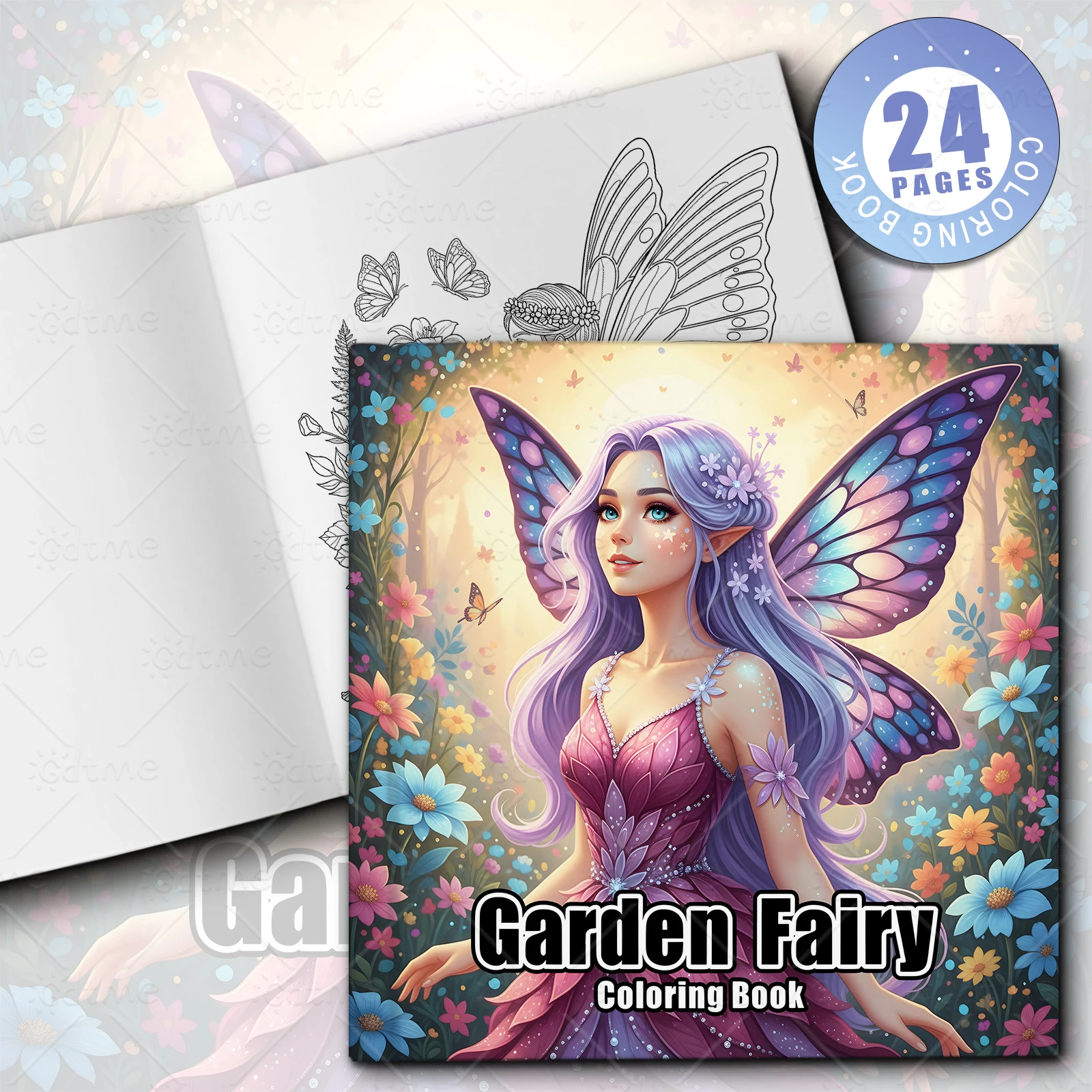 Garden Fairy Coloring Book for Adults - Whimsical Floral & Fantasy Designs, Anti-Stress Relaxation Art Therapy Activity Book