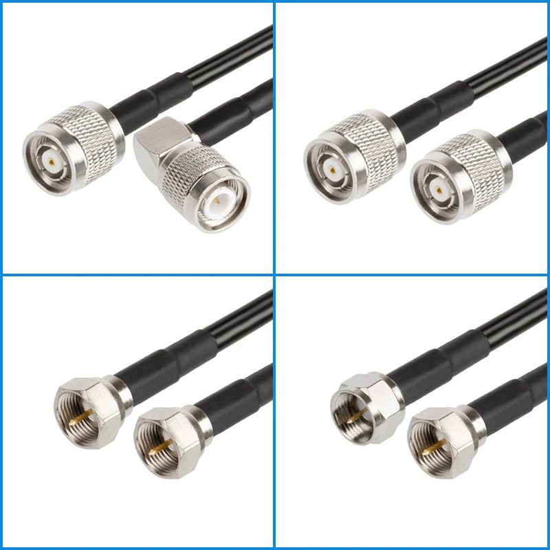 Cable Coaxial RG58 TNC macho a F macho hembra conector Pigtail Coaxial cable F a TNC a F línea de cable macho 0,3 M-30M