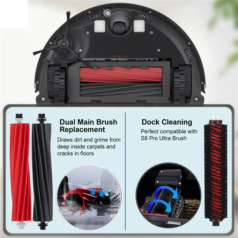 A005-untuk Roborock S8 Pro Ultra Robot Penyedot Debu Sikat Sisi Utama Filter HEPA Aksesori Tas Debu Kain Pel
