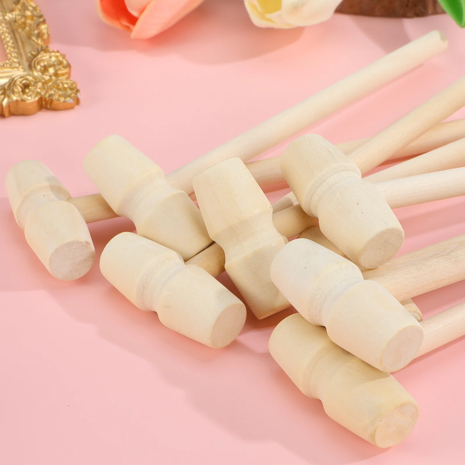 Mini marteau en bois, maillet, outil de battement éducatif créatif pour nourrissons, pour garçons et filles, développement des compétences de Coordination œil-main, 20 pièces