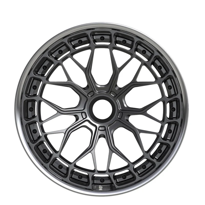 ล้อแม็กซ์ BR Forged Racing สีดำด้านเงิน ขอบเว้า สำหรับรถ BMW M2 M3 M4 M5 Amg RS พร้อมขอบ