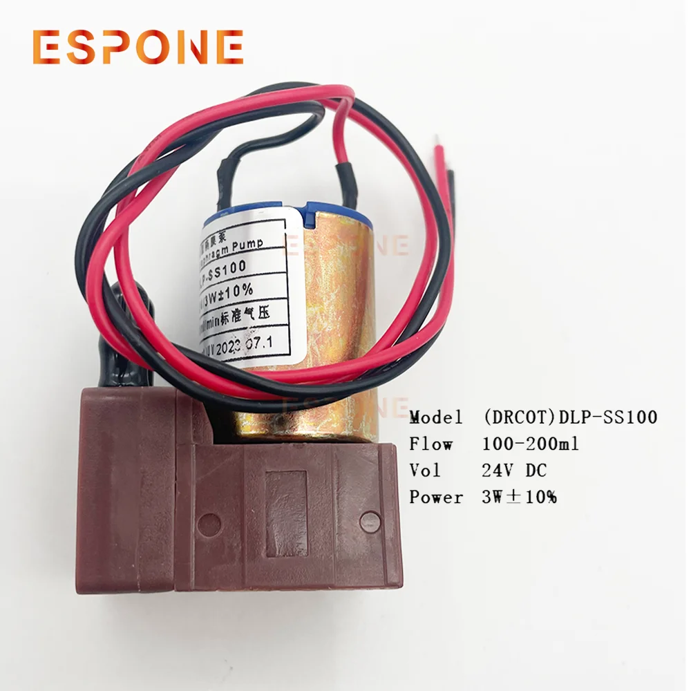 ESPONE 2pcs Eco Solvent Printer Ink Pump DC24V 3W 100-200ml/min DT Micro Diaphragm Liquid Pump for Human Allwin Printer