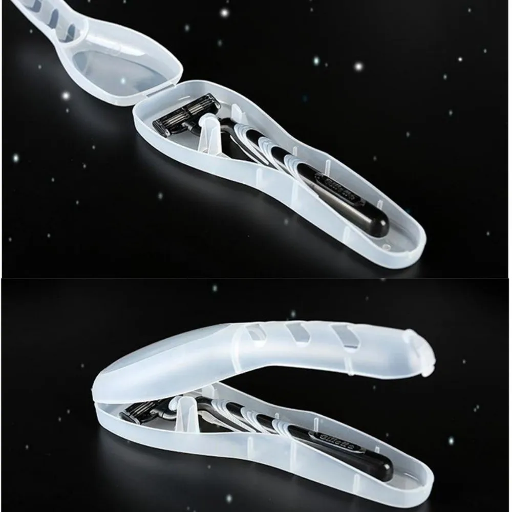 Portable Transparent Razor Storage Box Dustproof Plastic Carrying Case Travel Box Daily Supplies Organizer