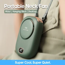 Ventilador de Cuello Portátil Mini Ventilador de Cintura Sin Cuchilla Recargable USB Ventilador de Deporte Para Deportes al Aire Libre Viajes