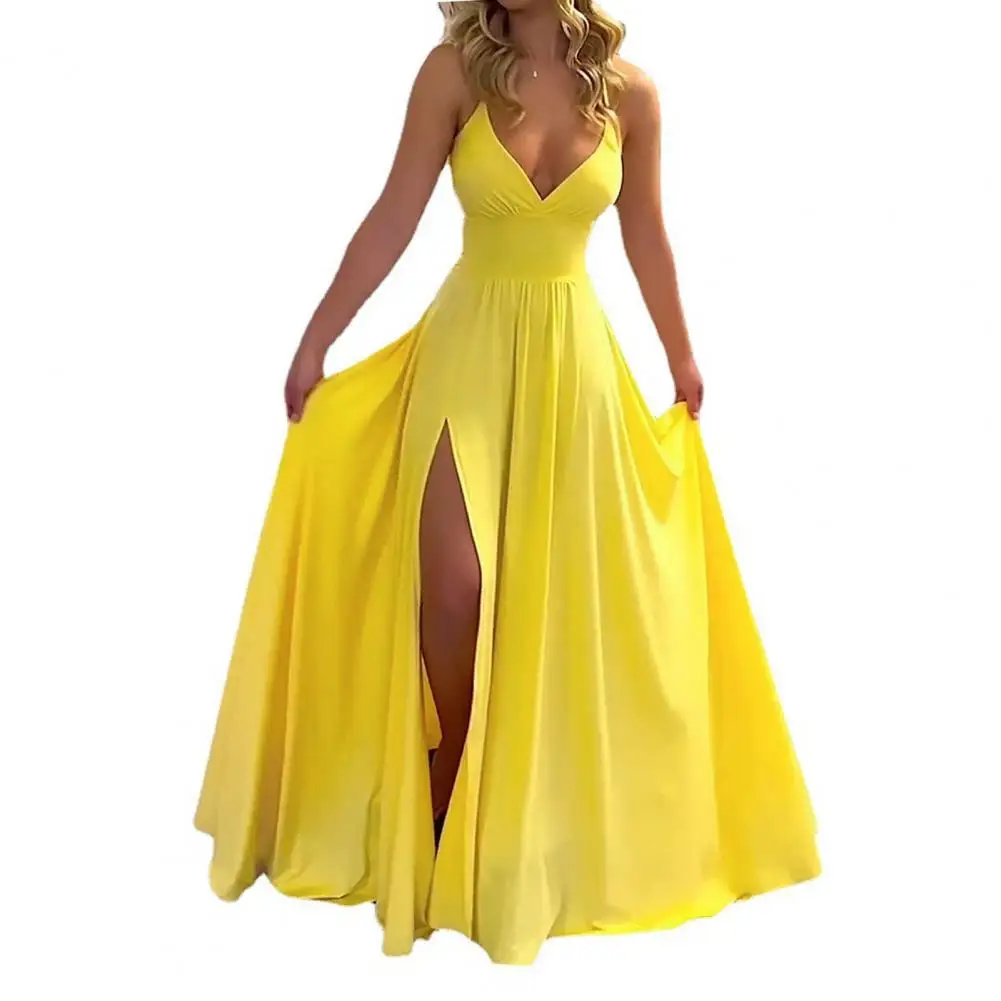 Women Summer Beach Dress Elegant Off Shoulder Ball Gown Evening Dress With V Neck Backless Design Women\'s Formal Prom Party Maxi