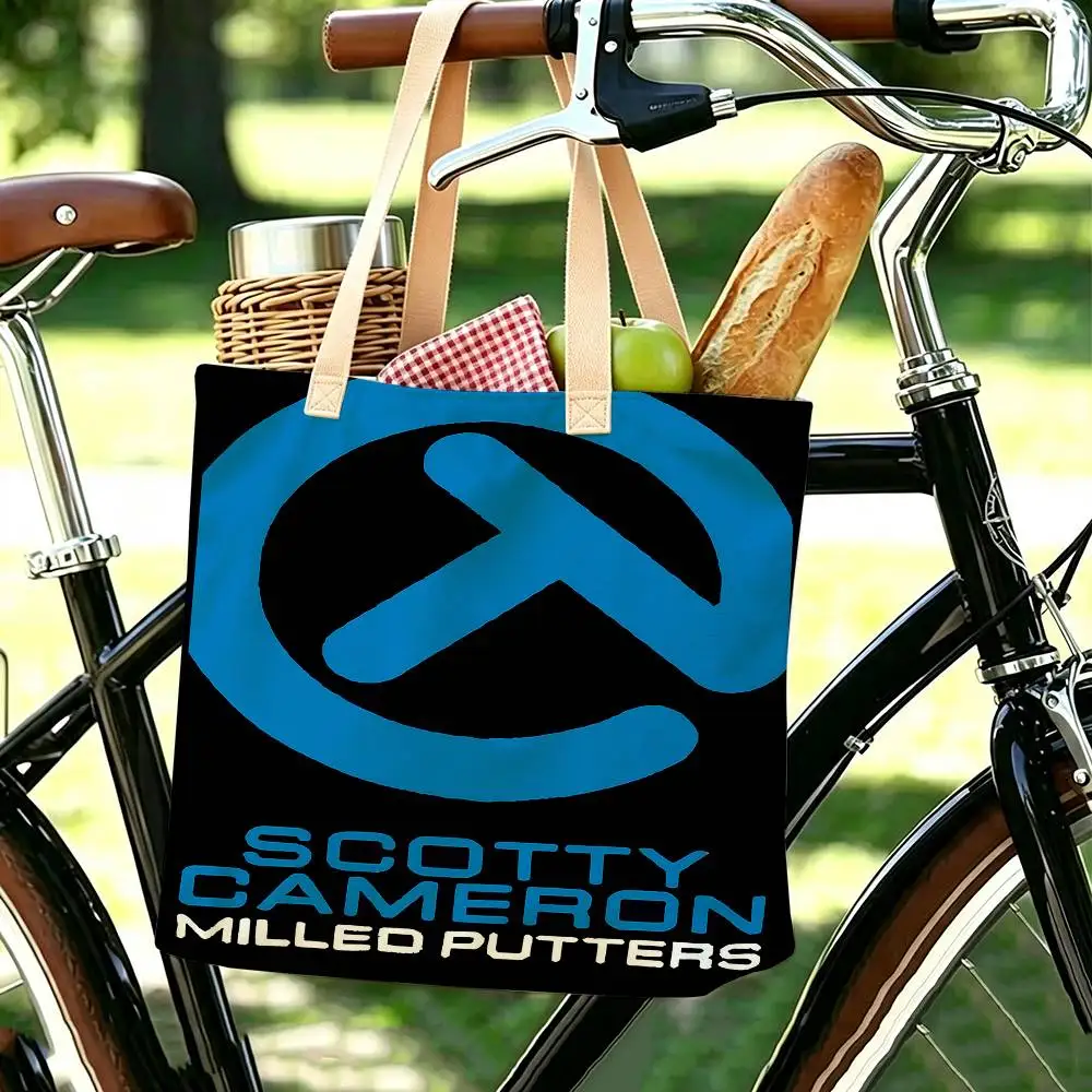Marke S-Scotty C-Cameron Logo Mode Damen Baumwolle Polyester Tragetasche Große Kapazität Geschenke Reißverschluss Für den täglichen Einkauf – Detail 8
