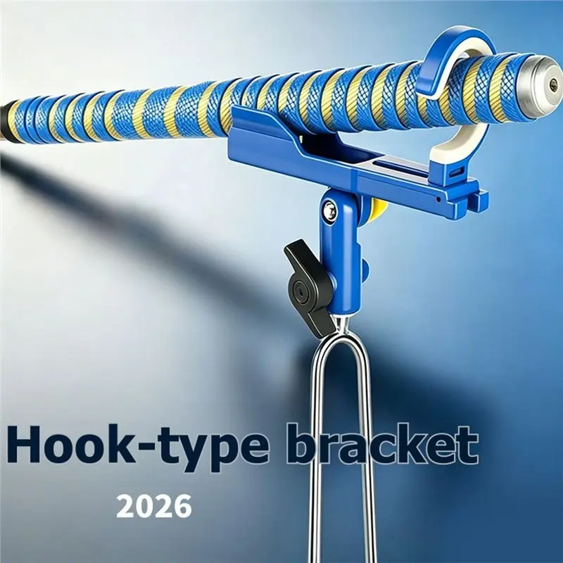 A89E-Adjustable Hook Type Fishing Rod Ground Support Sea Rod Holder Stand