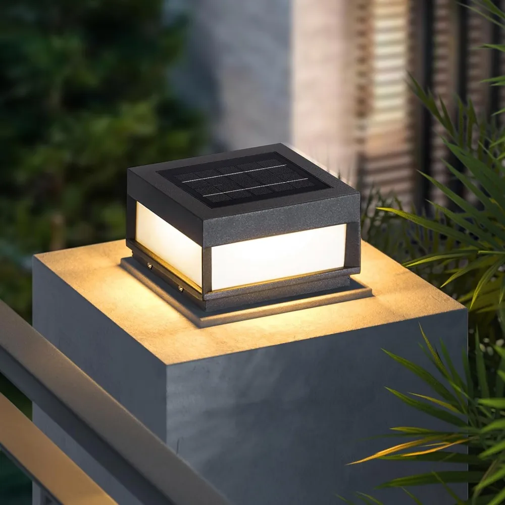 

Outdoor Solar Post Light,Modern Fence Deck Cap Light Solar Pillar Column Lamp Luxury LED Exterior Lighting,Light.