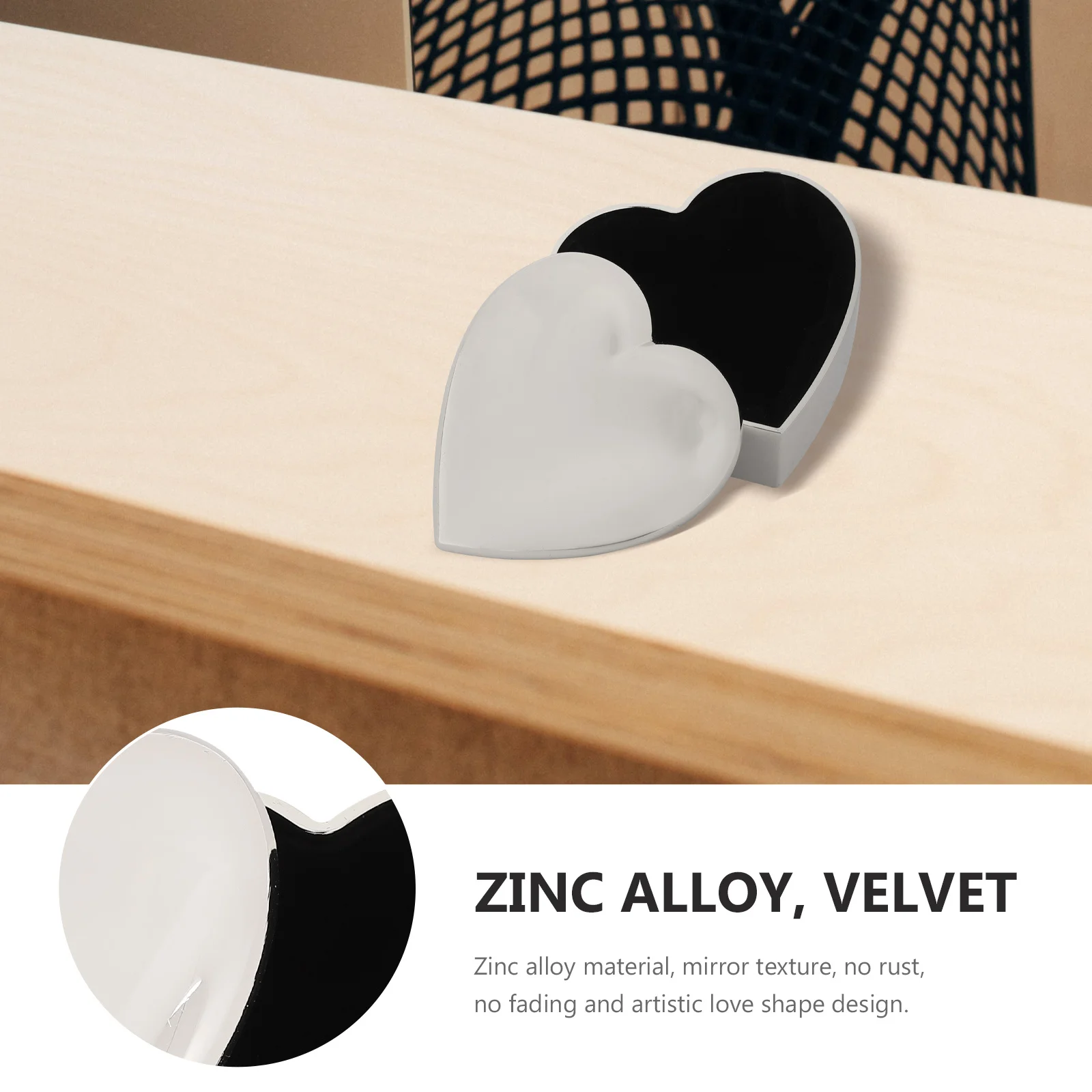 

Коробка для колец из цинкового сплава в форме сердца, легкий металлический органайзер для ювелирных изделий, черный интерьер, свадебный подарок, коробка для колец, металлические коробки