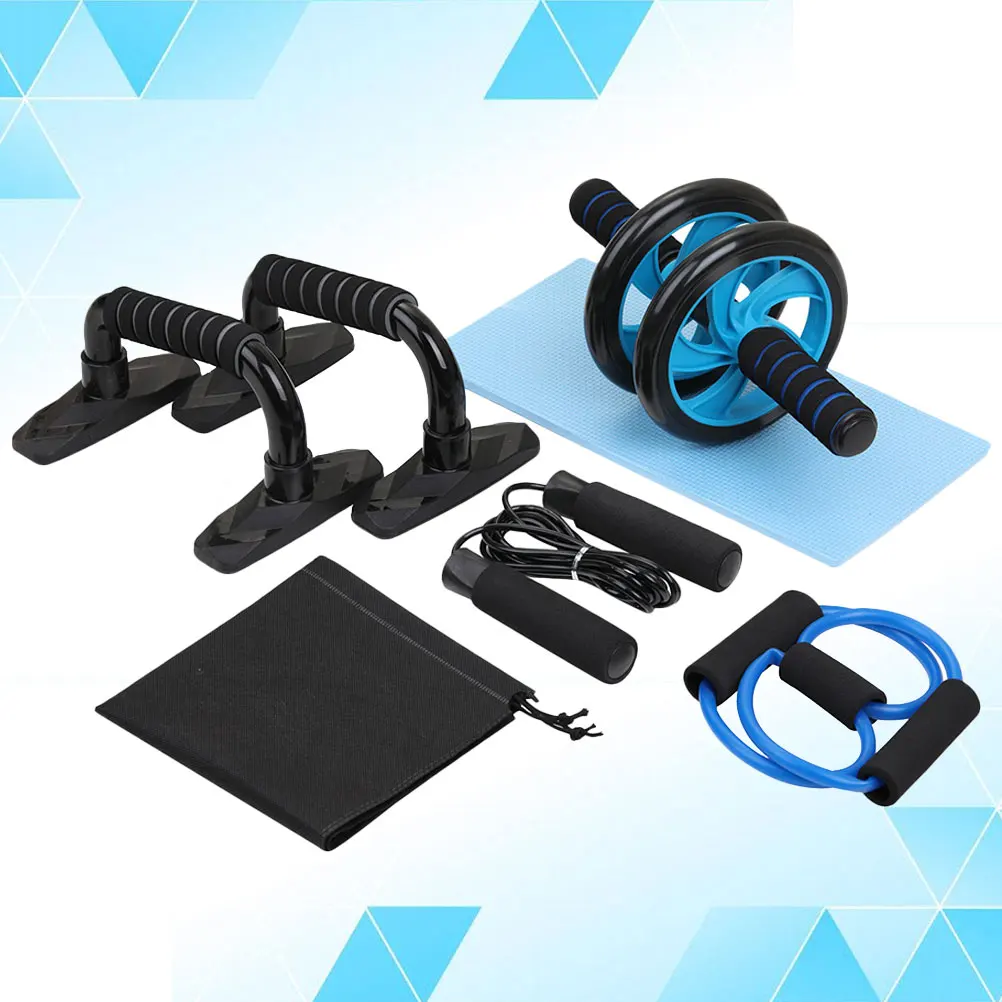 

Abdominal Exercise Roller Jump Rope Push-Ups Pull Band Knee Pads Storage Bag Fitness Set For Men Women Home Gym Training