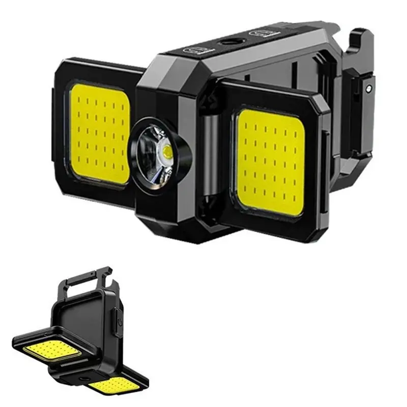 

Фонарик-брелок KYCOR-COB, складной рабочий фонарь с открывалкой для бутылок, для экстренных случаев, кемпинга, ремонта автомобилей, походов, 2 шт.