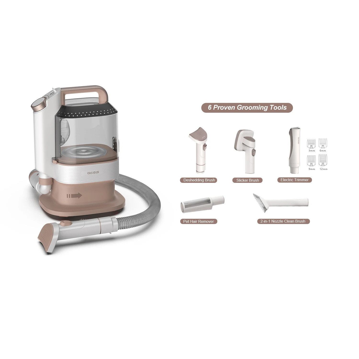 6 in 1 Pet Multi-functional Vacuum Cleaner, Integrated Comb and Cut Hair Suction, Large Suction, Low Noise, Pet Beauty Products