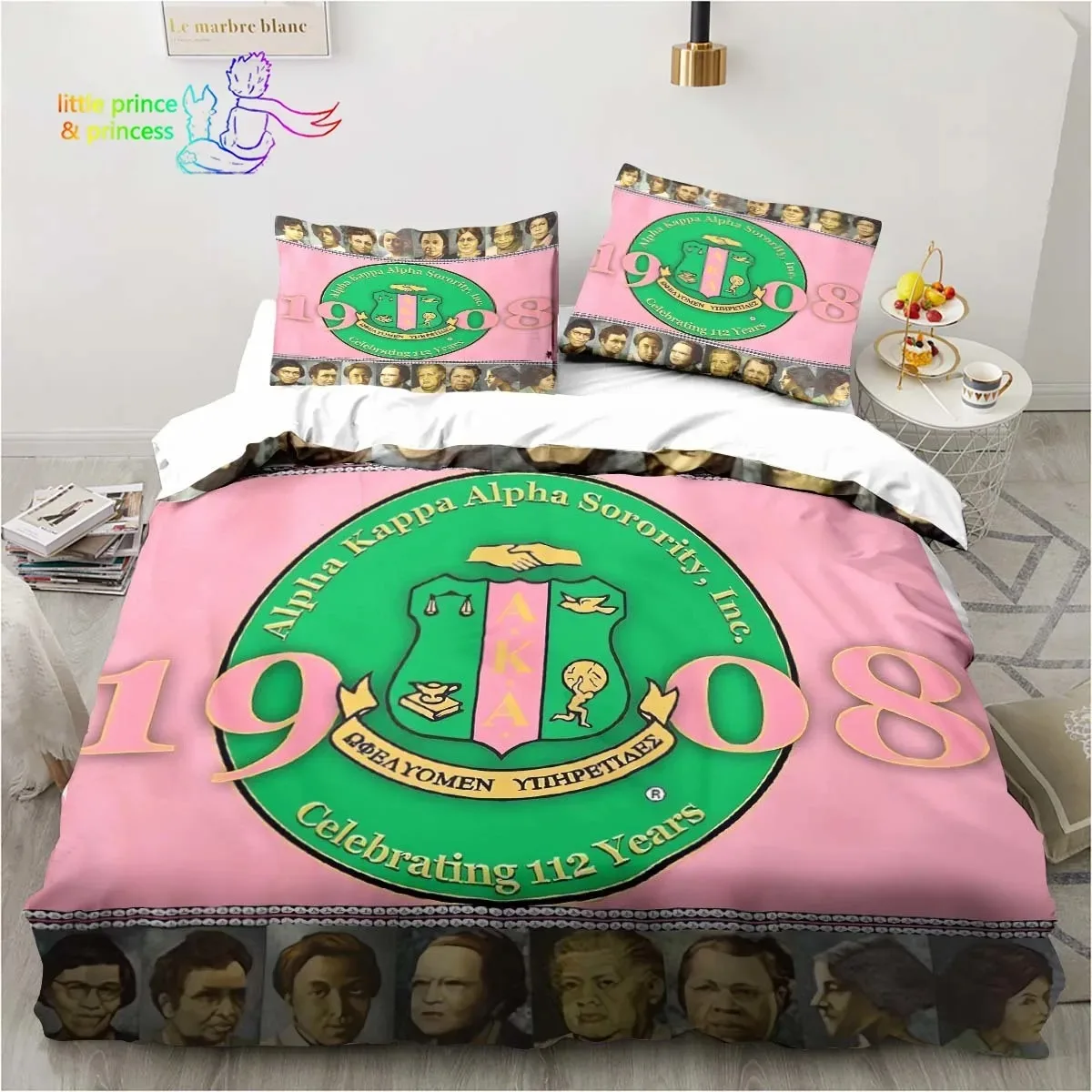 3D Print Alpha Sorority Kappa Alpha AKA Bedding Set Single Twin Full Queen King Size Bed Set Aldult Kid Bedroom