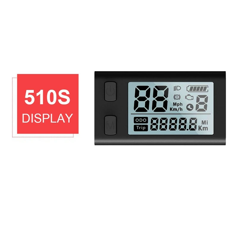 510S Ebike LCD Display for BBS01/BB02/ Mid Drive Motor Bicycle Ebike Computer UART 24V 36V 48V LCD Meter-A51M