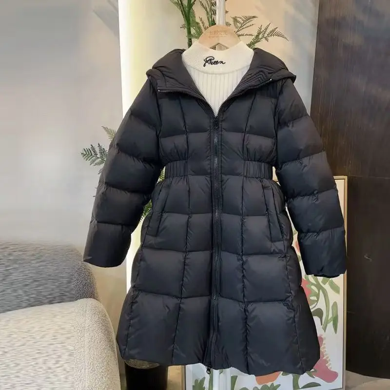 

New Winter Down Thick Warm Jacket Girls Waterproof Hooded Coat Children Outerwear Clothing Teenage Kids Parka Snowsuit