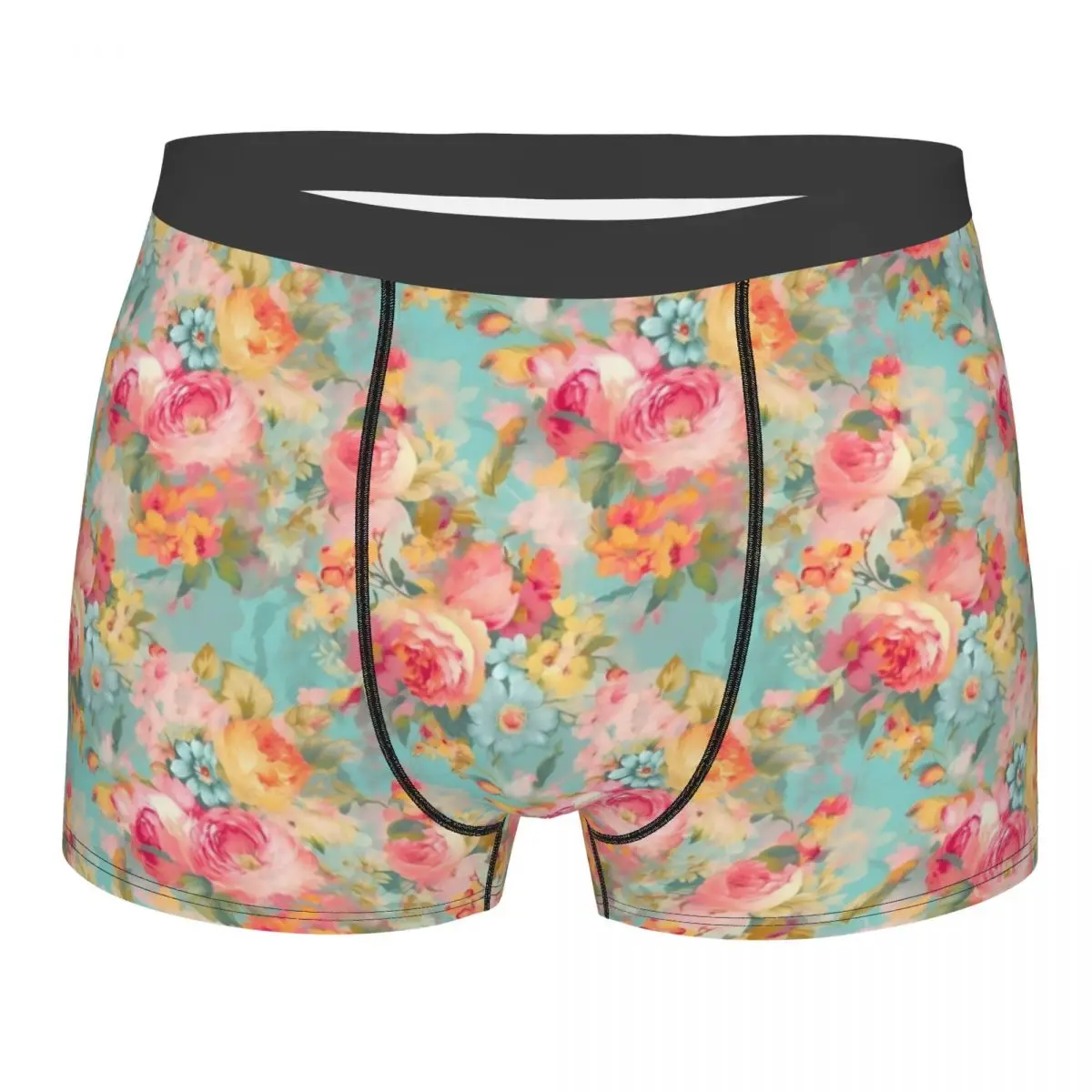 

Custom Vintage Floral Texture Underwear Male Print Flower Pattern Boxer Briefs Shorts Panties Soft Underpants
