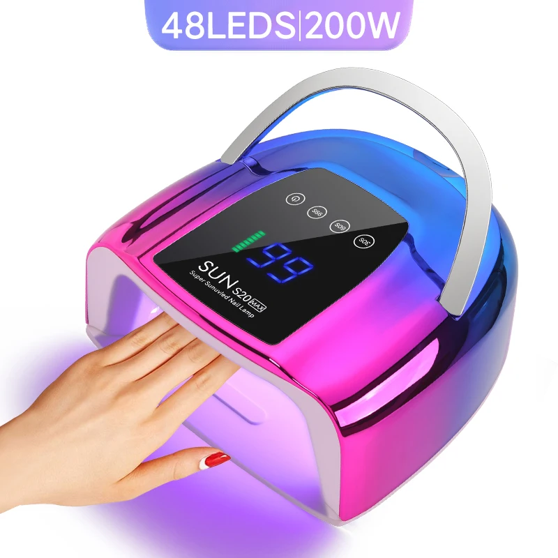 48LEDS UV LED Nail Lamp For Curing Gel Nail Polish Rechargeable Nail Drying Lamp With Auto Sensor Professional Nail Art Tool