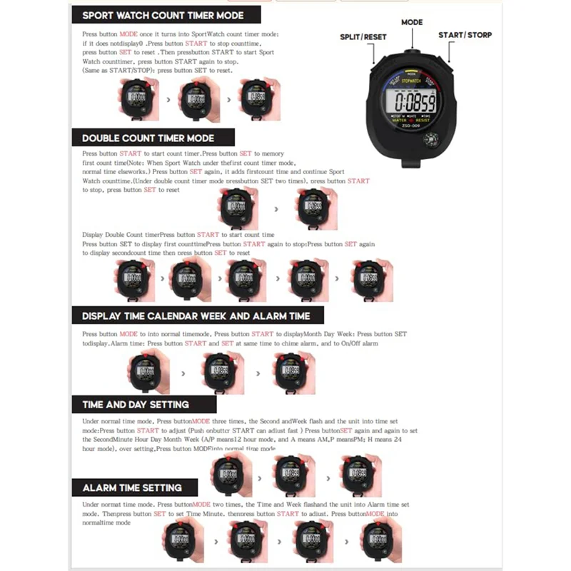 ساعة توقيت رياضية رقمية إلكترونية متعددة الوظائف من LJL، ساعة توقيت للتدريب على الألعاب للمدربين الرياضيين والحكام سهلة الاستخدام