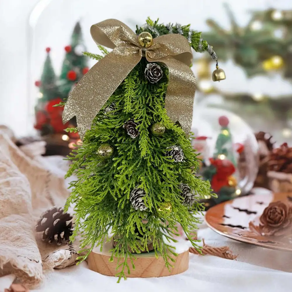 

Mini Christmas Tree Decoration Realistic Artificial Xmas Tree Desktop Ornament Home Office Bookshelf Small Green Tree Decor Holi