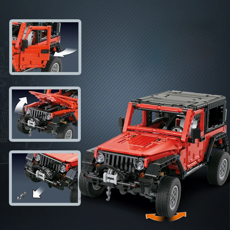 Antike Skala Orv Moc technischen Baustein Modell Jeeps Wrangler Fahrzeug Dampf bau Ziegel Spielzeug Sammlung für Jungen Geschenke