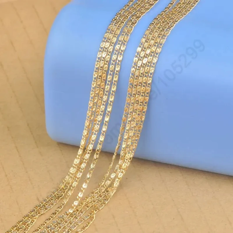 

Free Fast Shipping Wholesale 5PCS Lot 16Inches Gold Plated Flat S Necklaces For Pendant Stamped New Findings