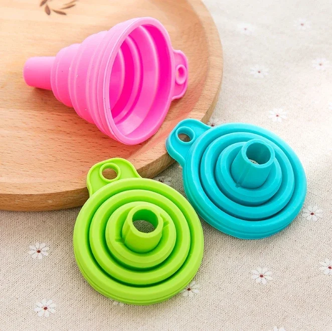 Foldable Funnel Silicone Collapsible Portable Funnels for Fuel Hopper Beer Oil Kitchen Accessories Tools Free Shipping Items