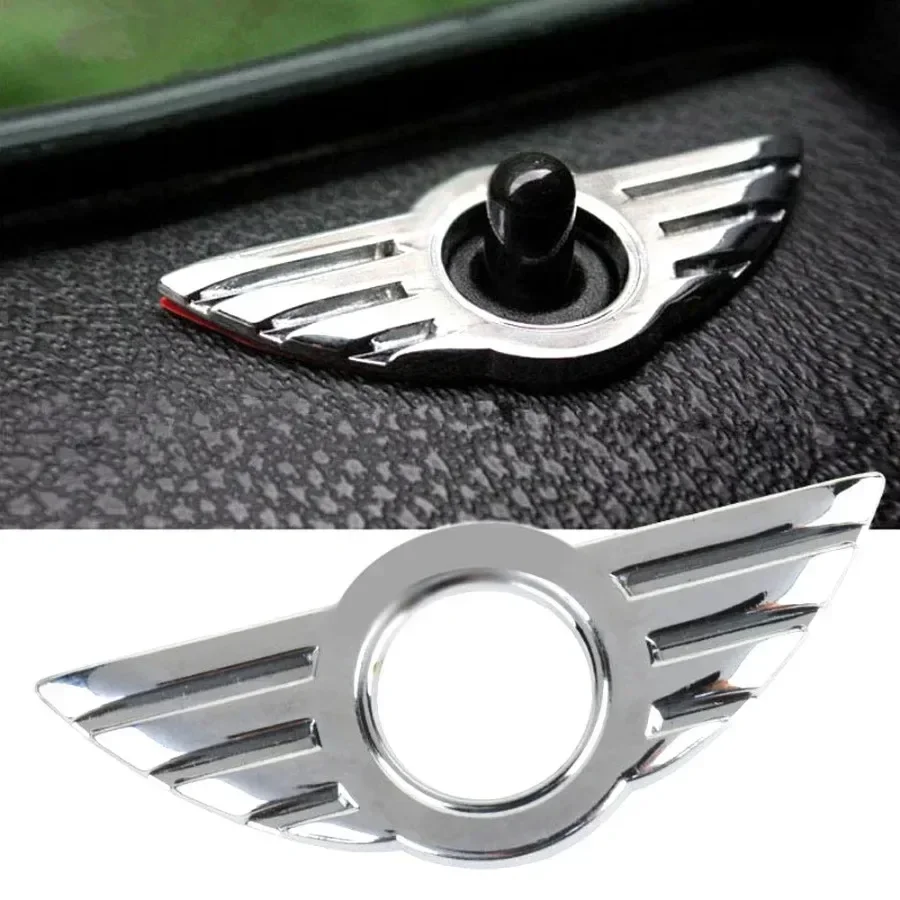 1Pc Car Interior 3D Chrome Emblem Silver Sticker Auto Door Lock Handle Decoration Accessories for BMW MINI R50 R53 R56