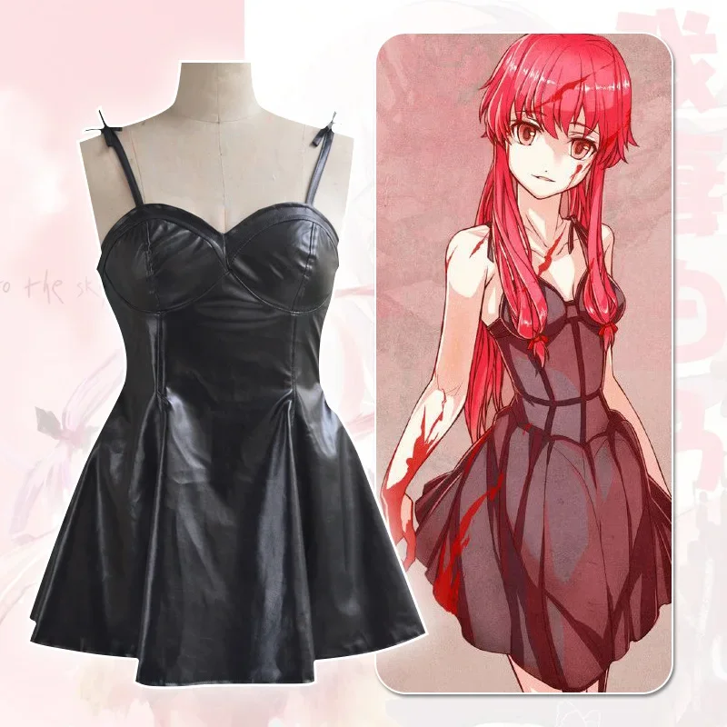 

Костюм для косплея аниме Mirai kobki gawrong Yano, сексуальная черная юбка из искусственной кожи, прямой парик на Хэллоуин, оригинальный костюм для косплея, костюм для косплея