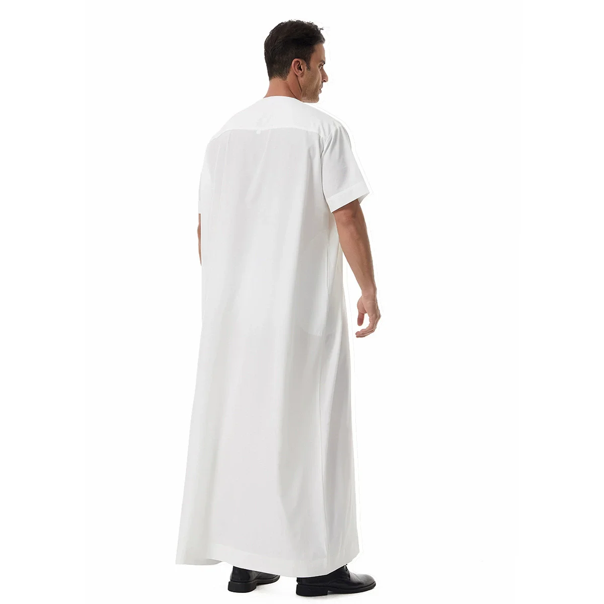 Nuova camicia da uomo con gilet lungo musulmano con cerniera caftano arabo da Dubai Malesia perfetta per banchetti abbigliamento casual occidentale