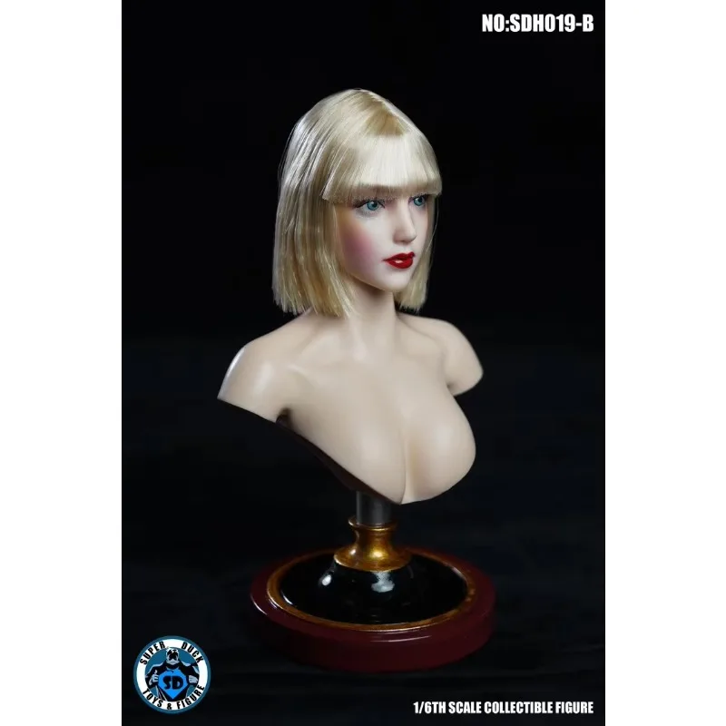 SDH019 1/6 Scale Female Head Carving Straight Short Hair Girl Head Sculpt Model for 12