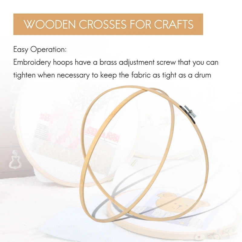 الأطواق التطريز 3 قطع 14 بوصة التطريز الأطواق خشبية مستديرة قابل للتعديل الخيزران دائرة هوب الدائري للخياطة الفنية الحرفية مفيد