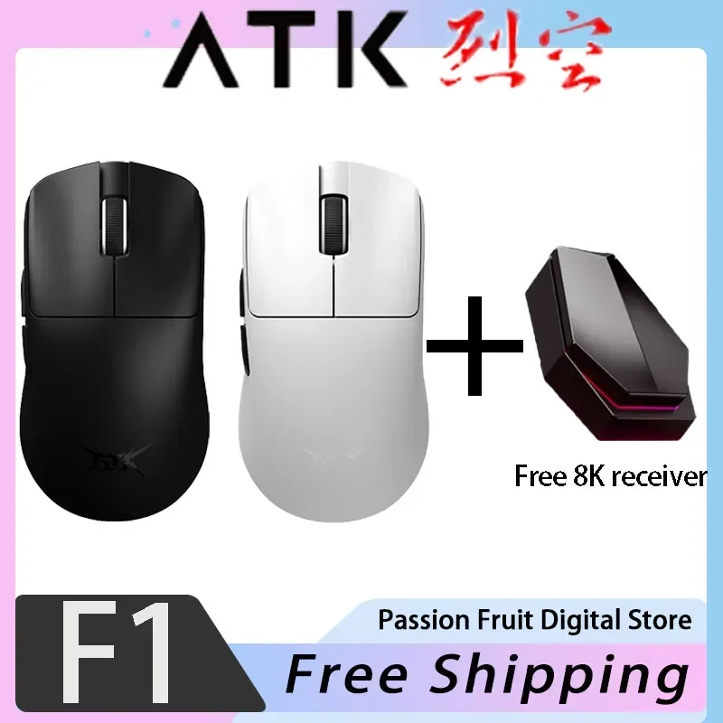 ATK Blazing Sky F1 Liekong F1 Wireless Mouse 8K PAW3950 Low Delay Dual-mode E-Sports Gaming Mouse Lightweight PC Gamer Accessory