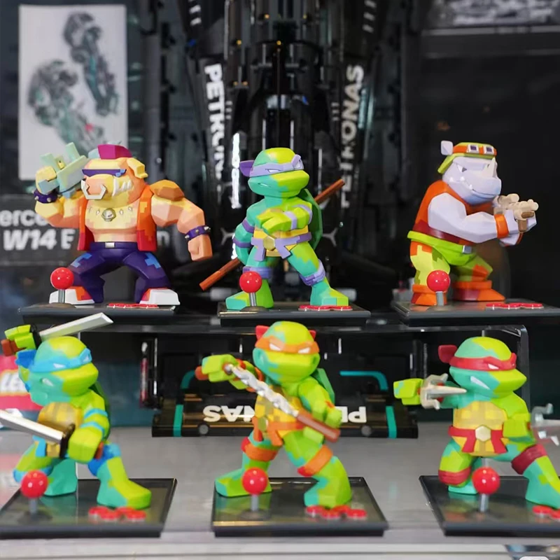 En Existencia, Figura Coleccionable de la Serie Ninja, Edición Conmemorativa del 40 Aniversario de las Tortugas Ninja, Estilo Moderno, Caja Ciega, Decoración de Escritorio, Regalo