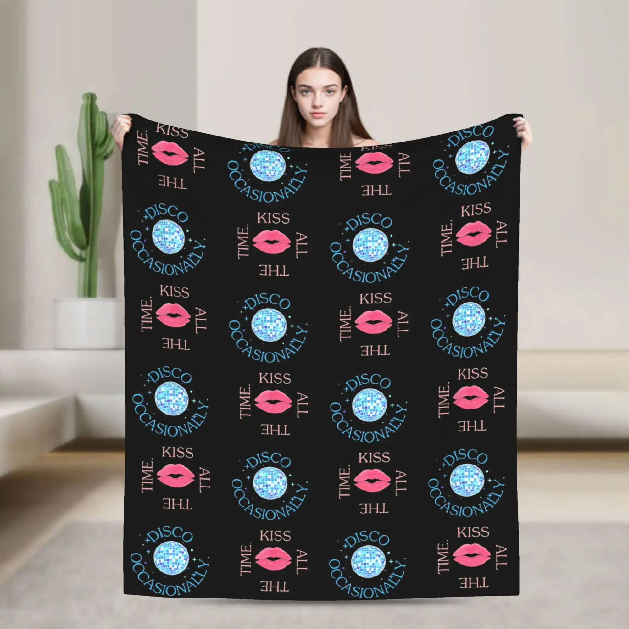 Kiss All The Time Blanket Fleece Air Conditioning Harrys Music Styles Multi-function Throw Blankets for Car Plush Thin Quilt