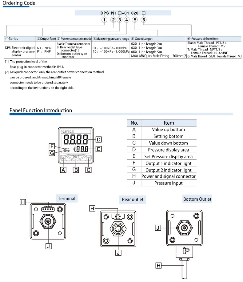 Digitalanzeige-Druckschalter Posiitve Negativ-Mischdruck ISE30A ZSE30A DPSN1 DPSP1 – Detail 8