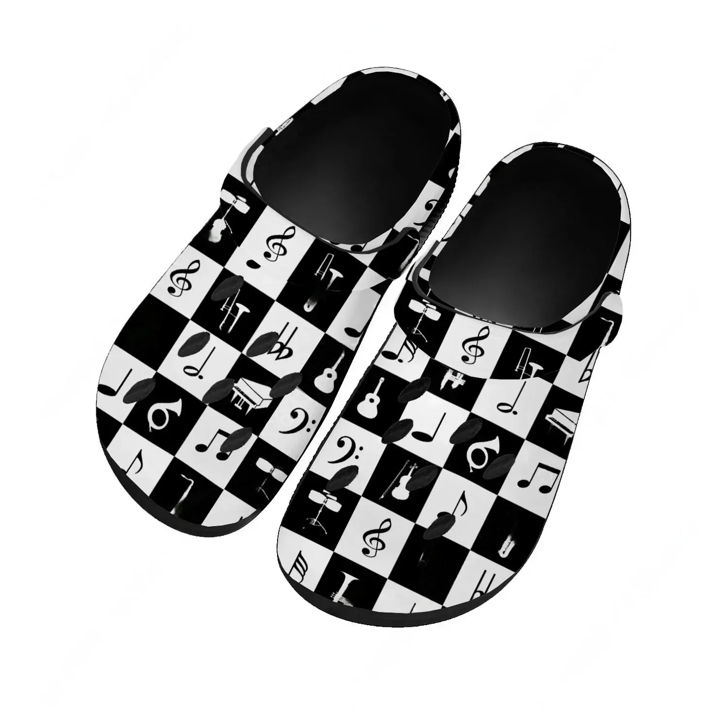 Musical Notes Cartoon Pattern Sandals Women Teenager Home Fashion Water Shoe Breathable Summer Comfort Beach Hole Slippers