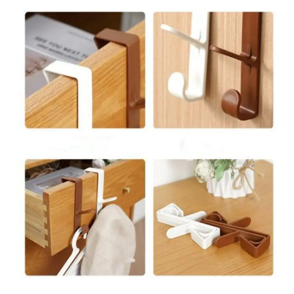 Picture 4: Plastic Cupboard Bags Storage Holder Non Perforated Hanging Cabinet Door Hook Multiple Colors Space Saving Towels Hook Kitchen