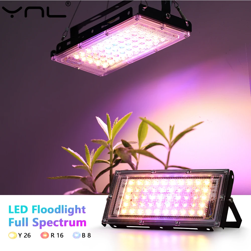 

LED Grow Light Full Spectrum 50W Led Plant Light Hydroponics Growing System Waterproof Flower Fruit Seeds Planting Cultivate