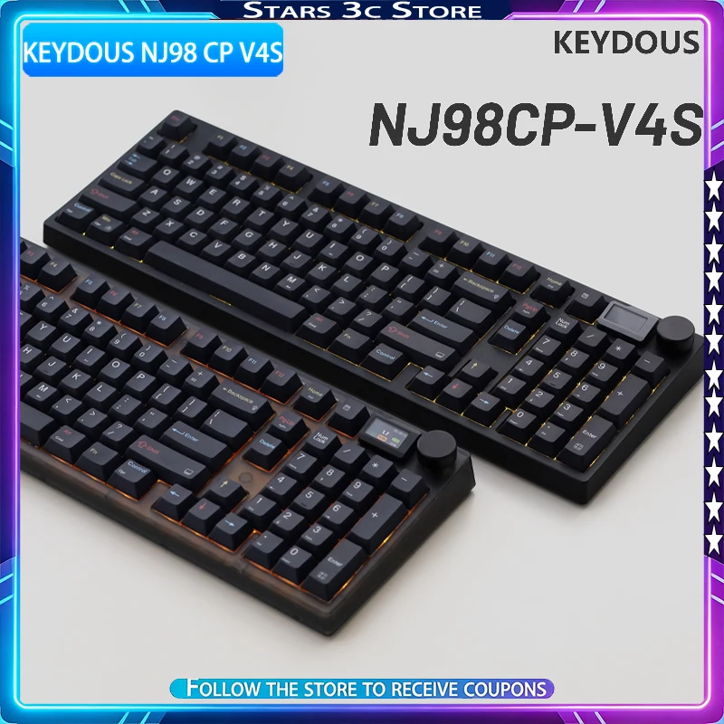 Keydous NJ98-CP V4S Magnetic Axis Keyboard Dual 8K SNAP Metal Knob Modular Design of Magnetic Display Screen Gaming Keyboard
